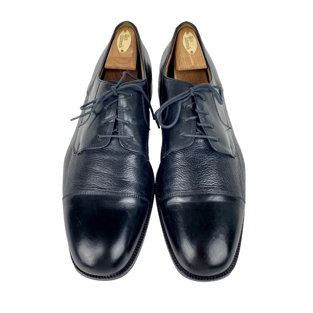 Pronto Uomo Leather Oxfords Mens 13 M Black Flexible Cap Toe Comfort All Leather